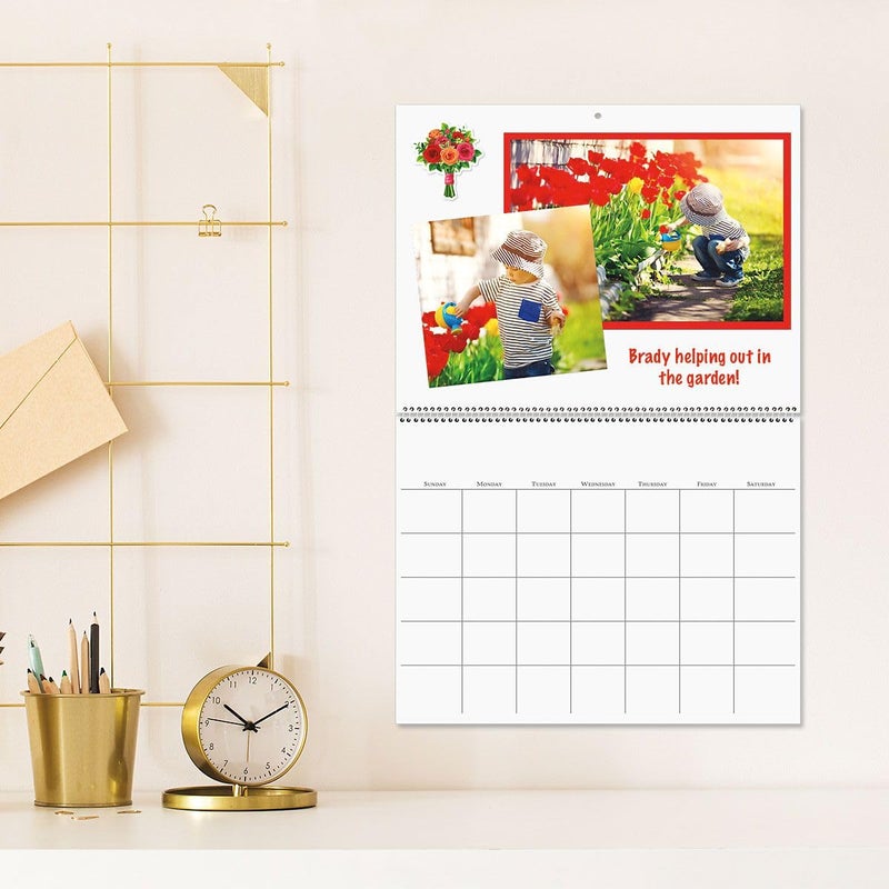 Current Blank Scrapbook Wall Calendar, Undated, 12-Inch x 9-Inch Size Closed, 18-Inch Size Open, Large Bookstore-Quality, DIY Spiral-Bound Hanging Monthly Calendar for Kitchen & Office, by Current - Image 5